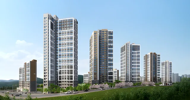 울산 다운2지구 우미 린 어반파크 조감도