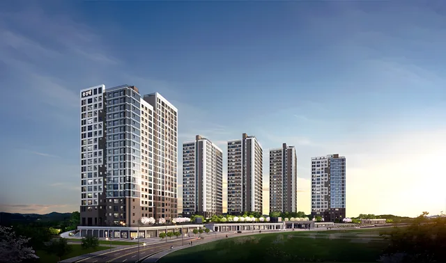 고덕국제신도시 수자인풍경채 1단지 조감도